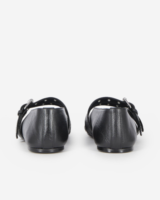 Ballerines avec studs en cuir noire