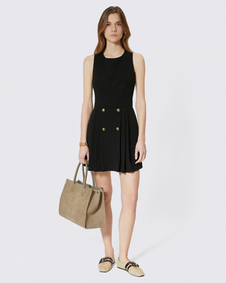 Robe courte dos crois&eacute; noire