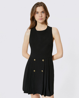 Robe courte dos crois&eacute; noire