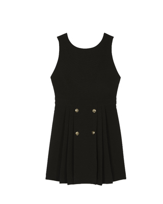 Robe courte dos crois&eacute; noire