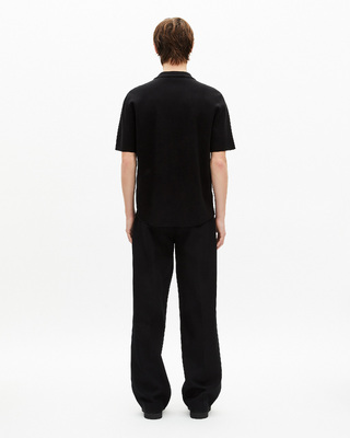Chemise manches courtes en maille noire