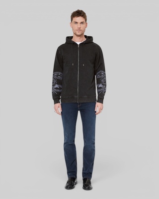 Sweatshirt &agrave; capuche avec broderies noir