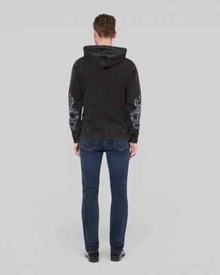 Sweatshirt &agrave; capuche avec broderies noir
