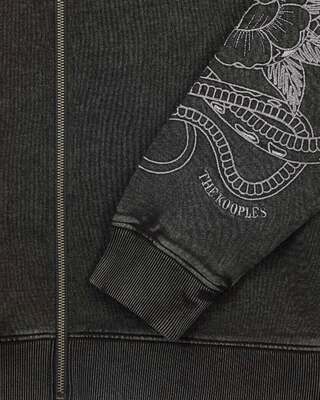 Sweatshirt &agrave; capuche avec broderies noir