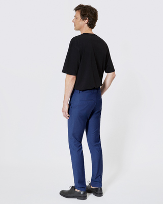 Pantalon de costume ajust&eacute; bleu