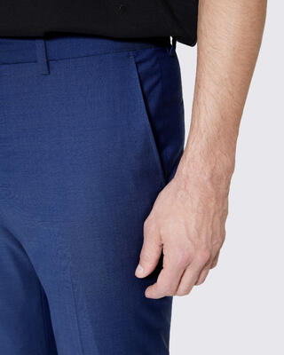 Pantalon de costume ajust&eacute; bleu