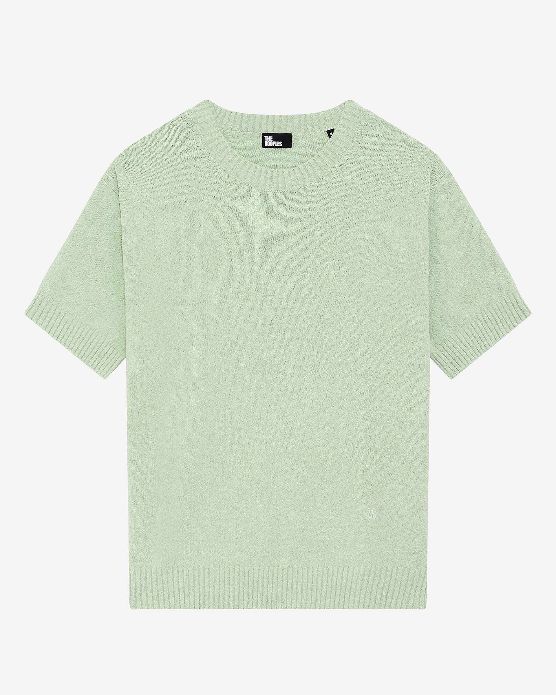 Pull manches courtes vert amande