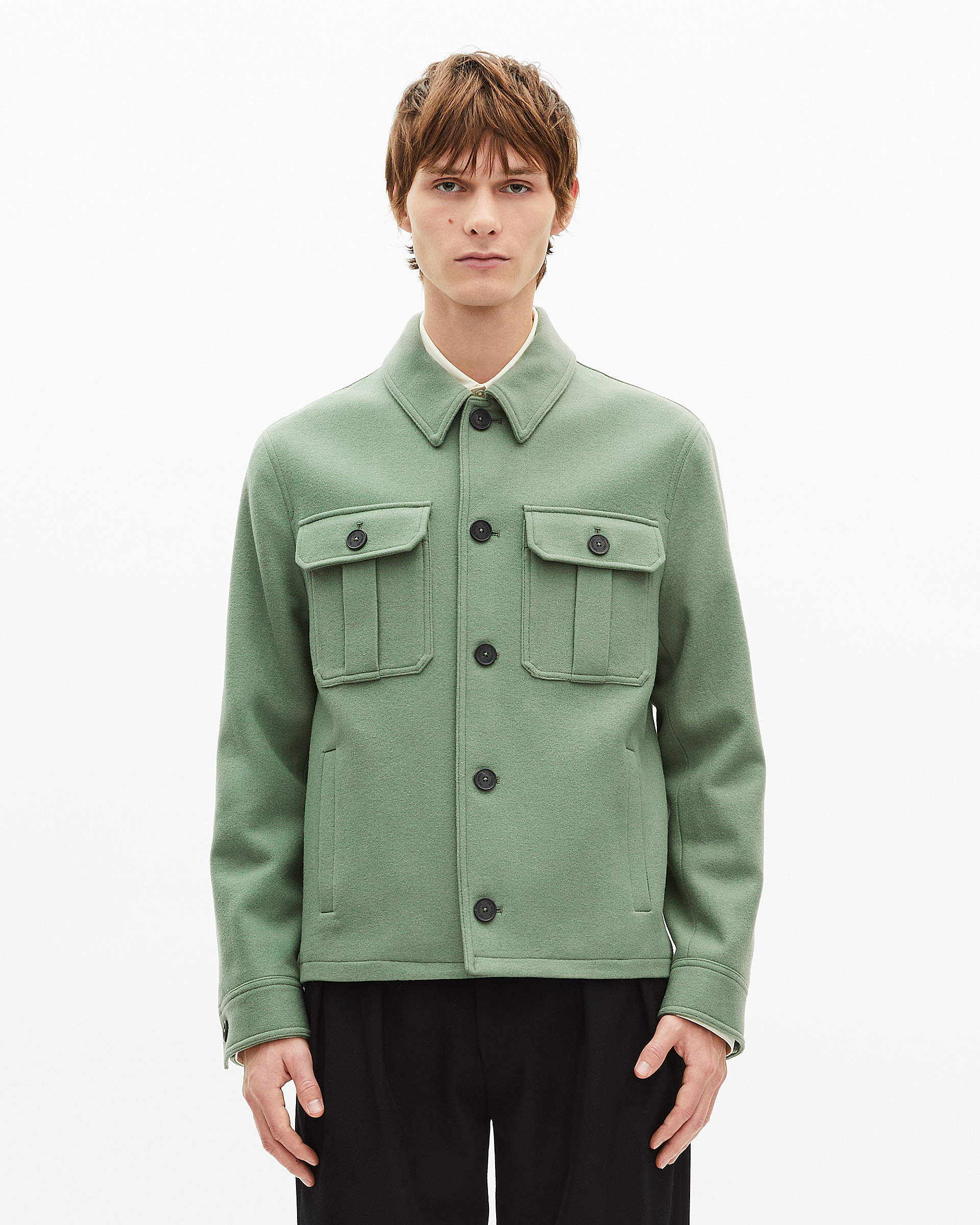 Blouson en laine vert amande