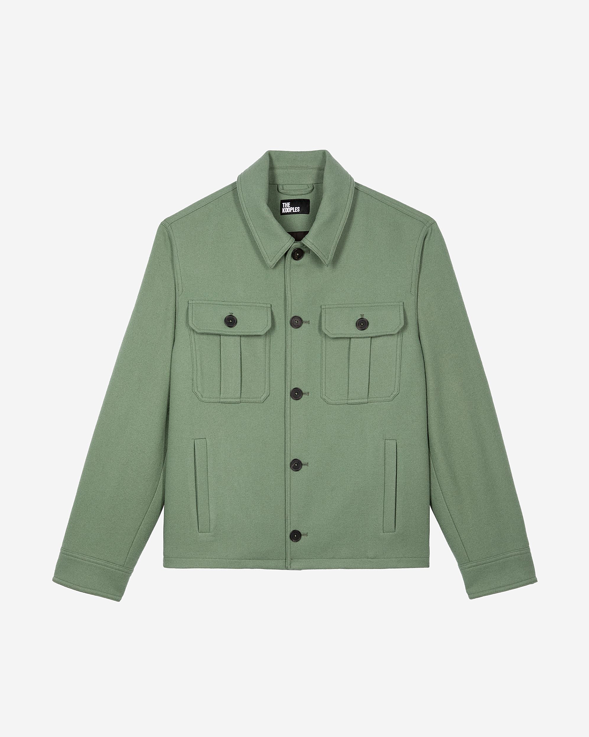 Blouson en laine vert amande