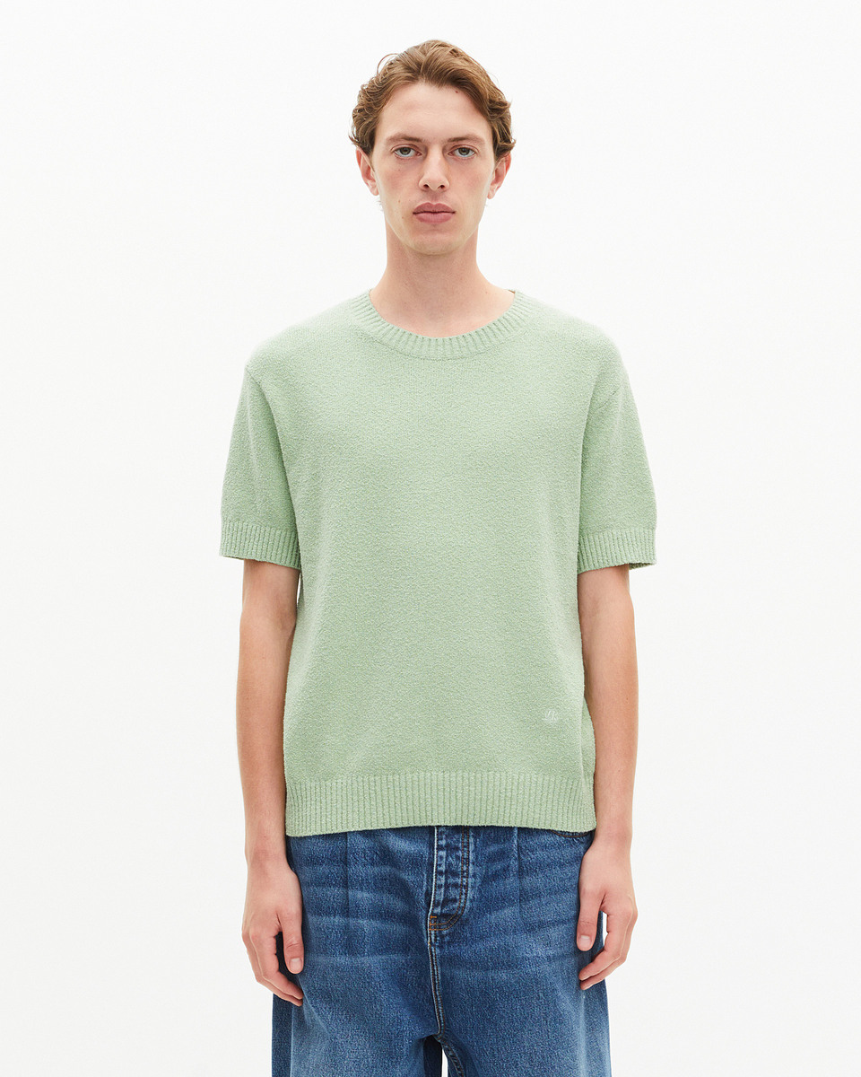 Pull manches courtes vert amande