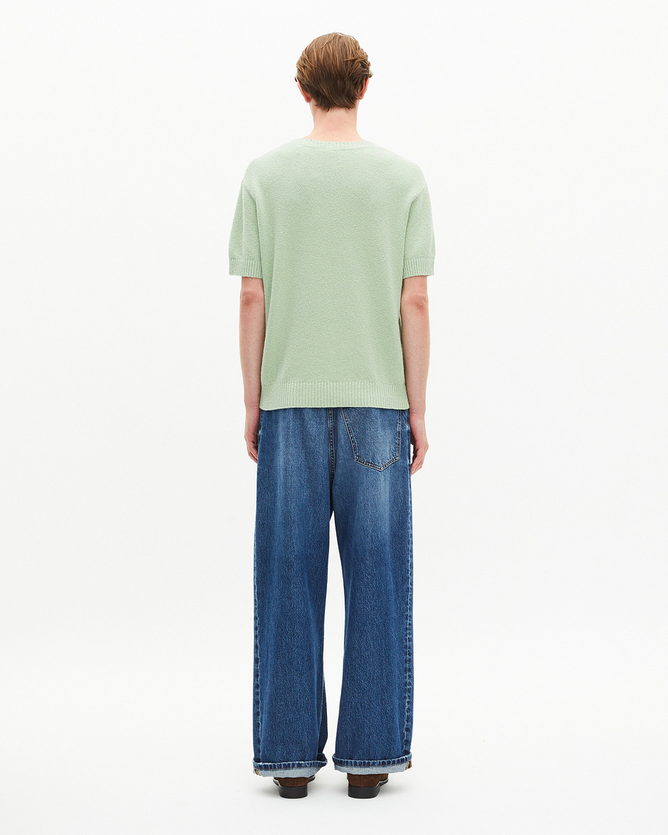 Pull manches courtes vert amande