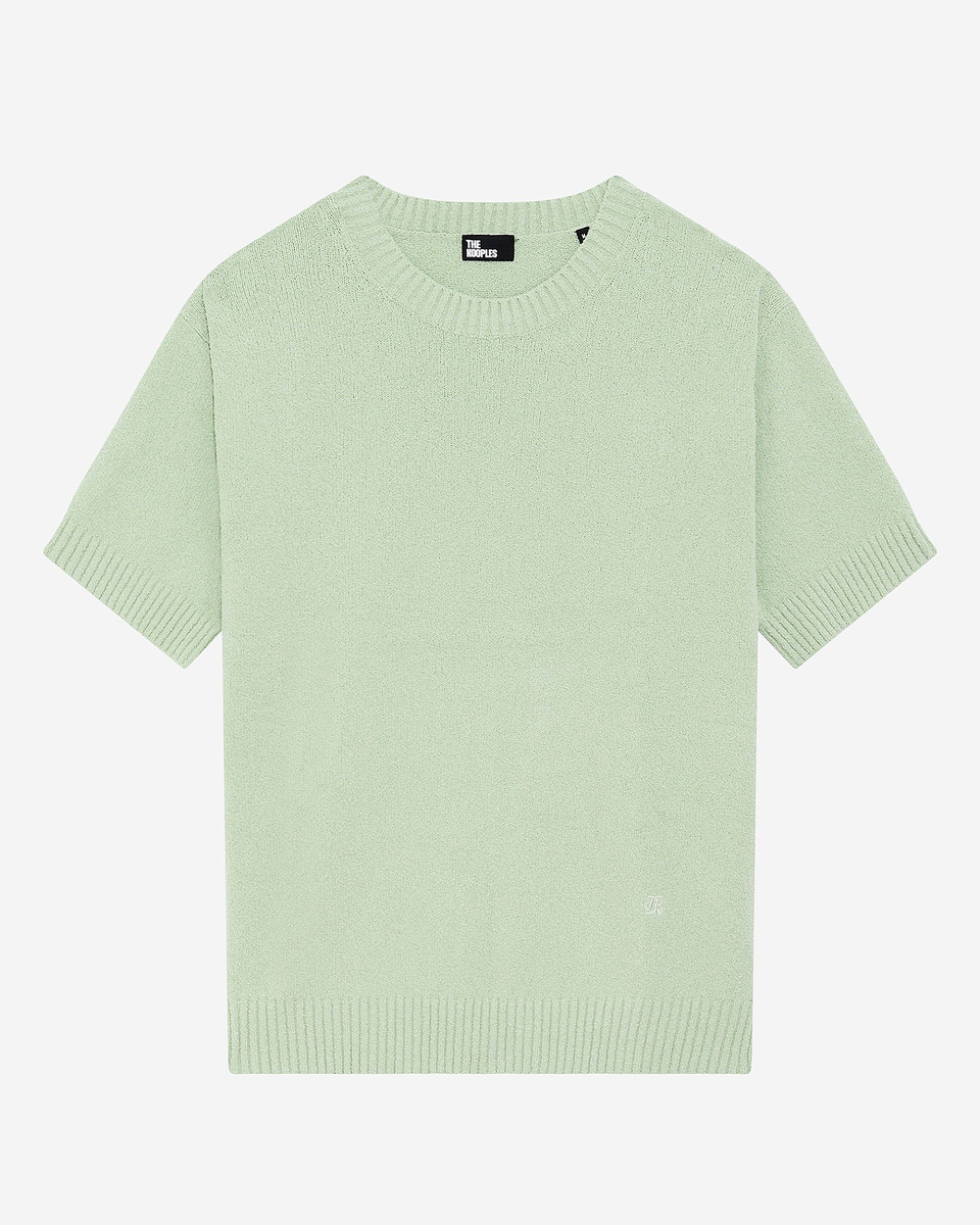 Pull manches courtes vert amande
