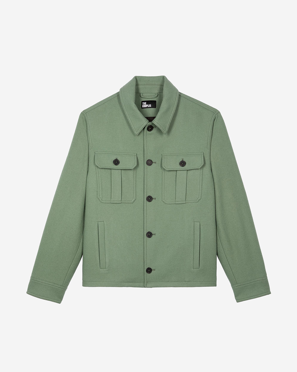 Blouson en laine vert amande