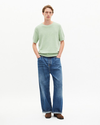 Pull manches courtes vert amande