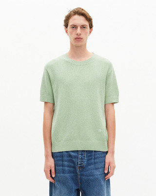 Pull manches courtes vert amande