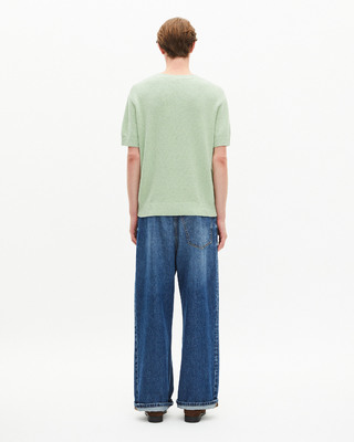 Pull manches courtes vert amande