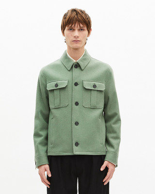 Blouson en laine vert amande