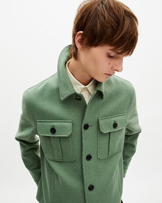 Blouson en laine vert amande