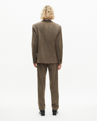 Veste de costume &agrave; rayures marron