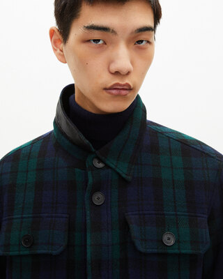 Surchemise en tartan vert fonc&eacute;