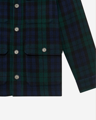 Surchemise en tartan vert fonc&eacute;