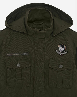 Parka &agrave; capuche kaki