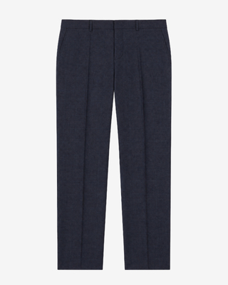 Pantalon de costume en laine ajust&eacute; bleu