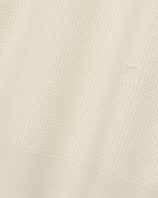 Pull col polo &agrave; zip beige