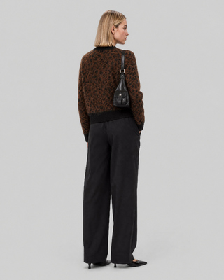 Pullover aus Mohair-Mischgewebe mit Leopardenmuster