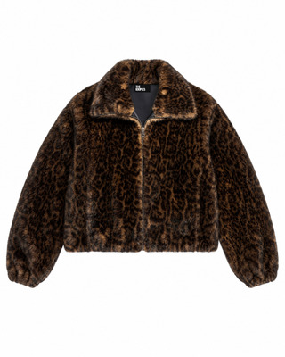 Mantel aus Kunstfell mit Leopardenmuster