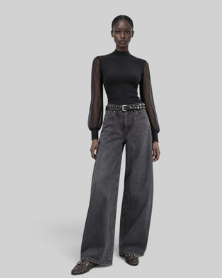 Schwarzes Strick-Top