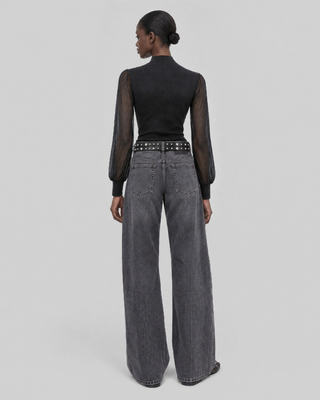 Schwarzes Strick-Top