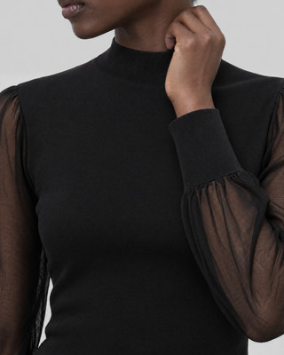 Schwarzes Strick-Top