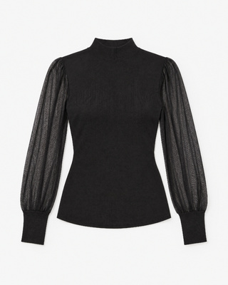 Schwarzes Strick-Top