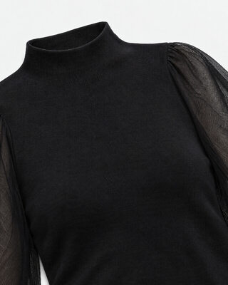 Schwarzes Strick-Top
