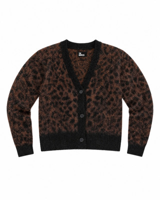 Strickjacke aus Mohairmischung mit Leopardenmuster