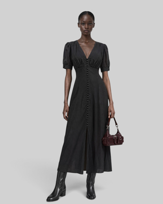 Schwarzes langes Kleid