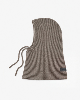 Braune Sturmhaube aus Wolle und Yakwolle, unisex