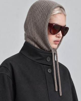 Braune Sturmhaube aus Wolle und Yakwolle, unisex