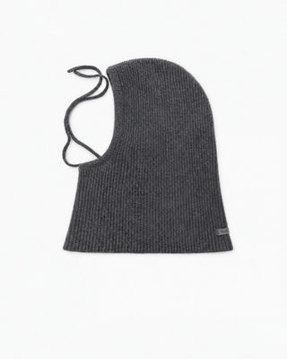 Graue Kapuze aus Wolle und Yak, Unisex
