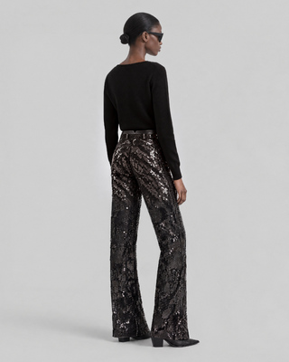 Flare-Hose aus Spitze und Pailletten