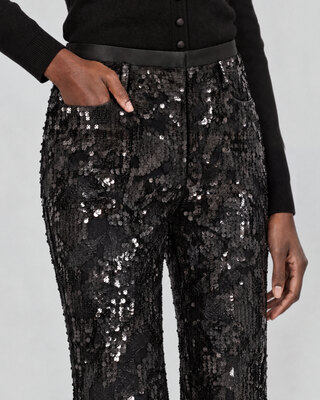 Flare-Hose aus Spitze und Pailletten