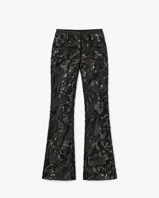 Flare-Hose aus Spitze und Pailletten