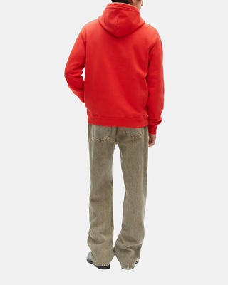Kapuzen-Sweatshirt mit rotem Siebdruck