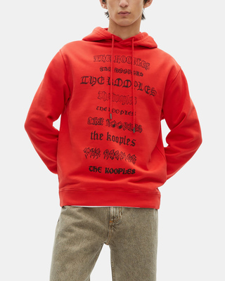 Kapuzen-Sweatshirt mit rotem Siebdruck