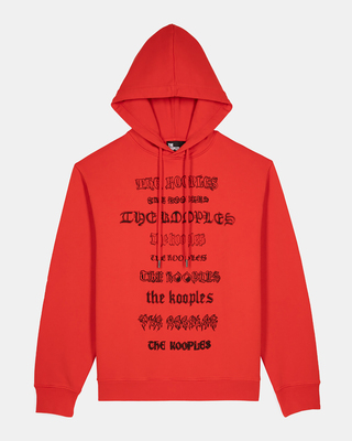 Kapuzen-Sweatshirt mit rotem Siebdruck