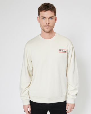 Sweatshirt mit Siebdruck Via Prony beige