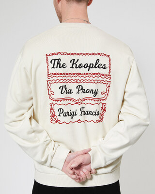 Sweatshirt mit Siebdruck Via Prony beige