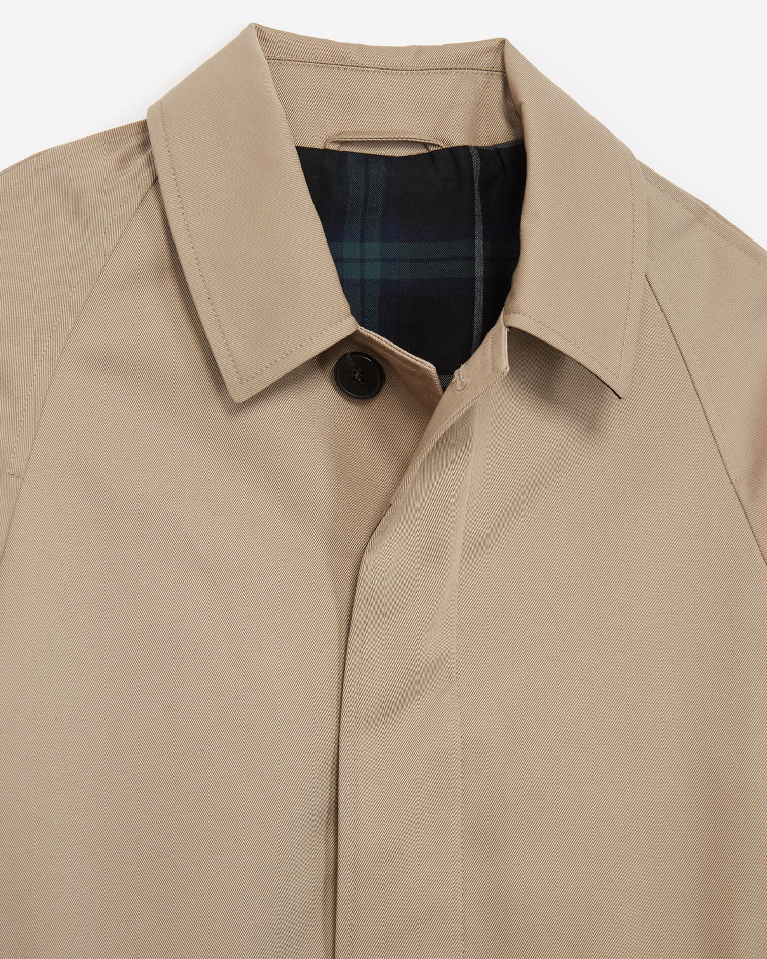 Beiger Trenchcoat mit Raglanärmeln und Tartan-Innenfutter, BEIGE, hi-res image number null