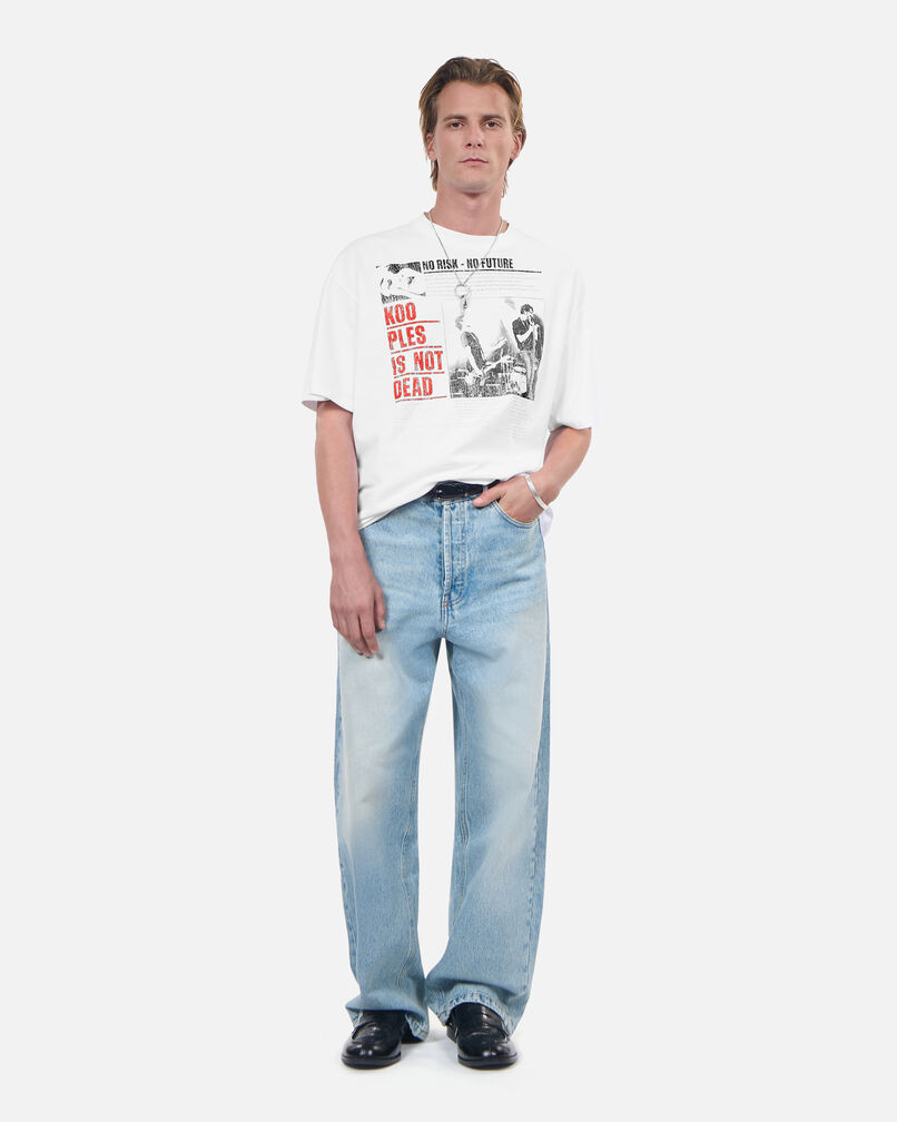 The Kooples HERREN ECRU ecrufarbenes t-shirt mit siebdruck
